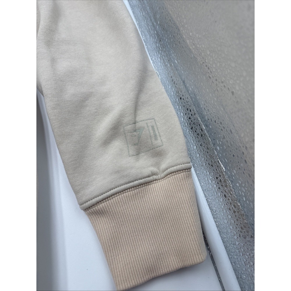 Gymshark Women's Oversized Sweat Shirt Beige Size Small Long Sleeve 85% Cotton - Picture 4 of 14
